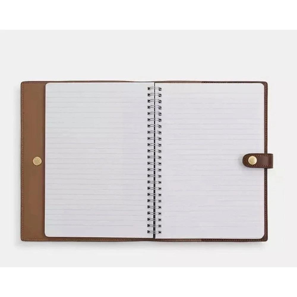 NWT! Coach Signature Canvas Notebook Khaki Brown Monogram Journal Refillable